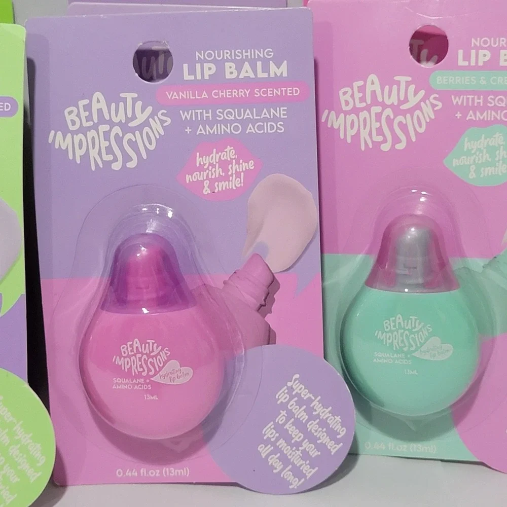 Beauty Impressions 11pc Lip Care Set Roll-On Lip Oils & Squalane Lip Balms NEW